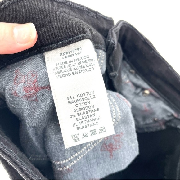 True Religion HALLE BLACK MID RISE SUPER SKINNY JEAN - Picture 10 of 11